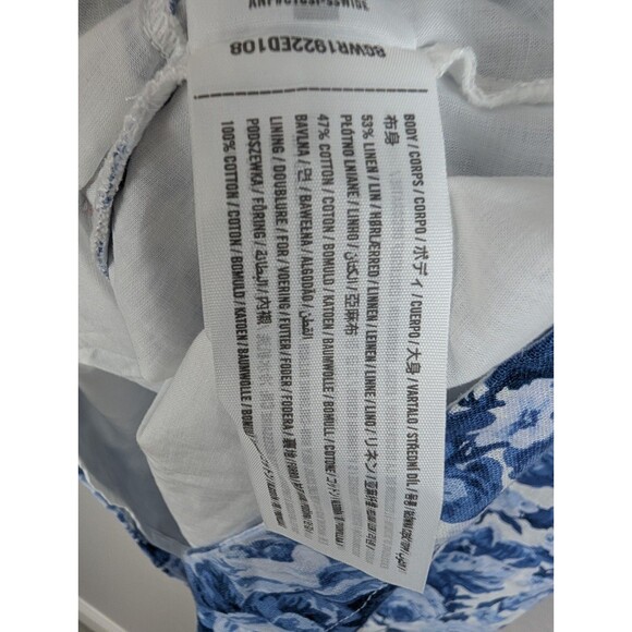 Abercrombie Mini Linen Dress White Blue Floral Size Small - Picture 6 of 9